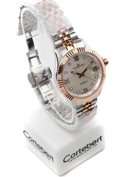 Rose Gold Cortebert Lüks Kadın Kol Saati