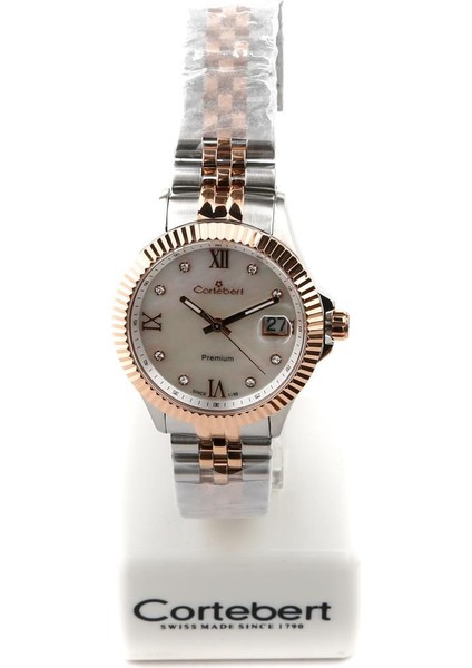 Rose Gold Cortebert Lüks Kadın Kol Saati