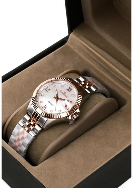 Rose Gold Cortebert Lüks Kadın Kol Saati