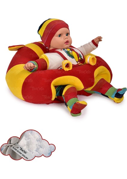 Büyük Boy Bebek Minderi - Güvenli Oturak - Renkli Destek Yastığı