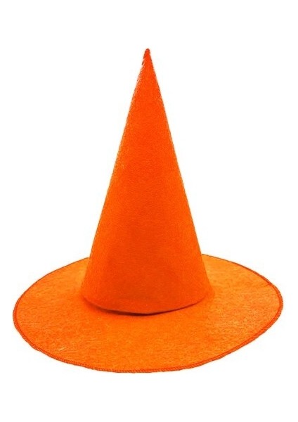 Turuncu Keçe Cadı Şapkası