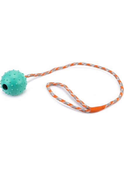 Köpek Oyuncağı, Sesli, İpli Top, Kauçuk, Mavi, 60cm