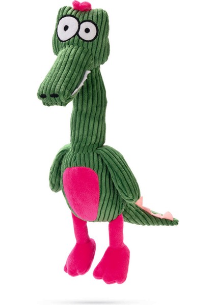 Köpek Oyuncağı, Sesli, Timsah, Kadife, Yeşil, 37x10x8cm