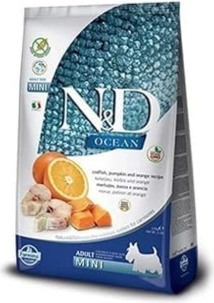 N&d Ocean Kuru Köpek Maması, Morina Balığı, Balkabağı & Portakallı, Yetişkin Mini, 2.5 kg
