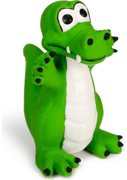 Köpek Oyuncağı, Sesli, Timsah, Lateks, Yeşil, 12x10x10cm