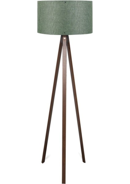 Yeşil Ahşap Üç Ayaklı Şık Kumaş Lambader, Modern Tasarım, Yerden Yükseklik 101-150 cm fiyatları