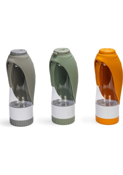 Köpek Seyahat Su Şişesi, Ödül Kabı, Silikon, Çeşitli Renklerde, 25x9x9cm, 600ml