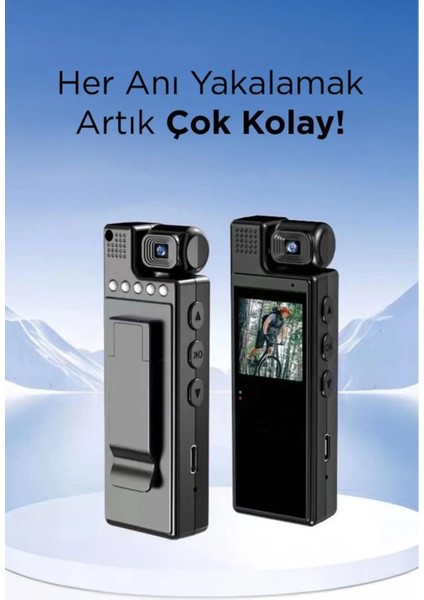 4K 180 Derece Vücut Kamerası Wifi Gece Görüşlü Aksiyon Kamerası indirimleri