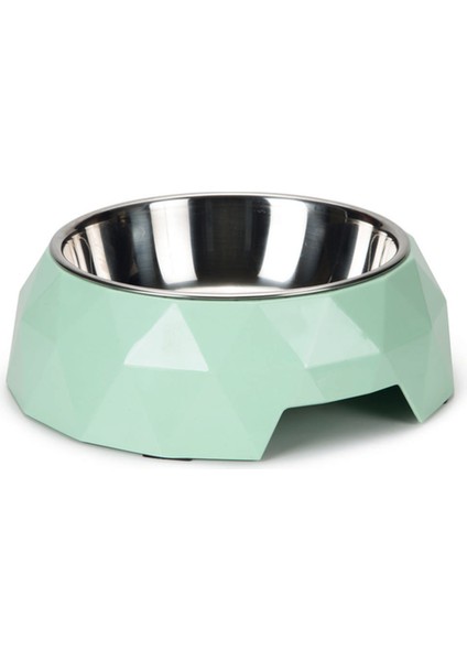 Kedi Mama Su Kabı, Paslanmaz Çelik, Su Yeşili, 14X4CM, 160ML Svlrs