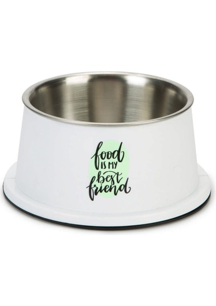 Uzun Kulaklı Köpek Mama Su Kabı, Paslanmaz Çelik, Kaymaz, 16cm, 500ml