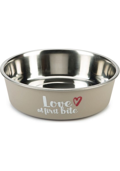 Köpek Mama Su Kabı, Paslanmaz Çelik, Gri, 17cm, 750ml