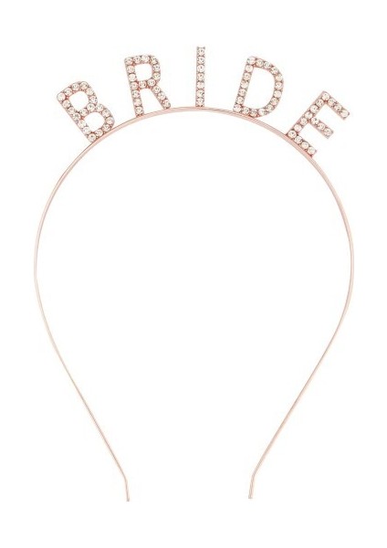 Rose Gold Bekarlığa Veda Kristal Taş Bride Tacı fiyatları