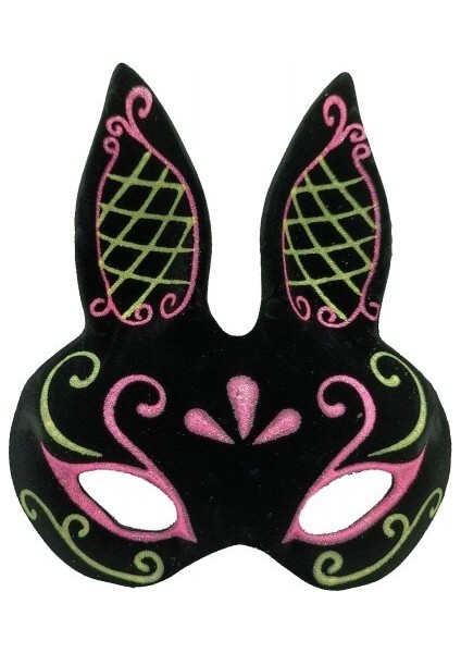Siyah Süet Kaplama Tavşan Maskesi
