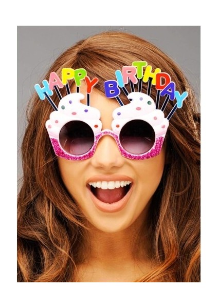 Happy Birthday Beyaz Fuşya Parti Gözlüğü fiyatları