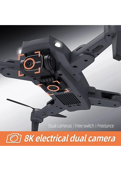 Hd Dual Kamera Katlanır Çantalı Drone Seti Siyah Fırçasız Motor Geri Dönüş Özellikli indirimleri