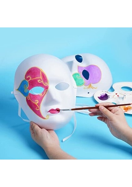 Beyaz Renk Boyanabilir Anonim Tam Yüz Cosplay Maske 24x18 cm fırsatları