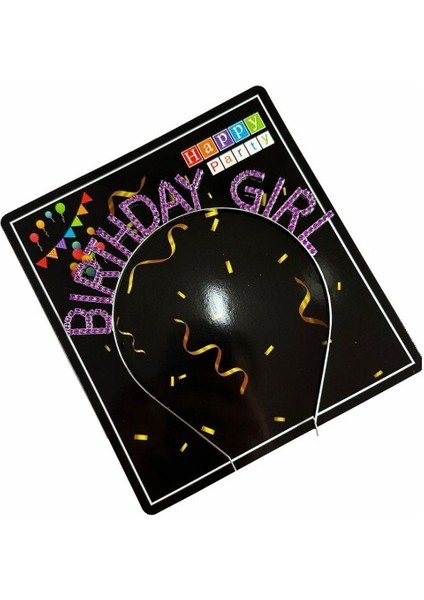 Mor Renk Kristal Taşlı Parlak Birthday Girl Yazılı Taç fırsatları