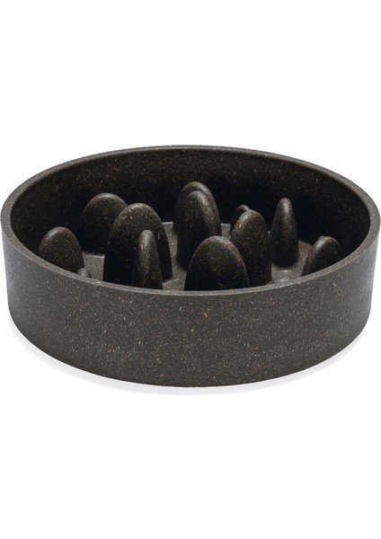 Dbl Köpek Yavaş Besleme Mama Kabı, Bambu, Antrasit, 21CM, 1430ML Svlrs