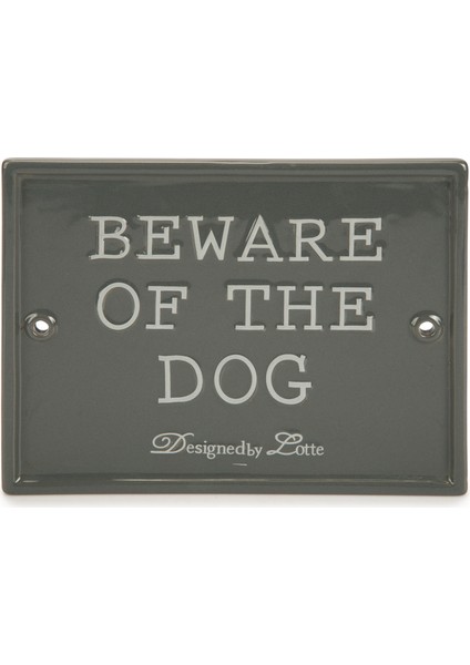 Dbl Dikkat Köpek Var Uyarı Tabelası, Seramik, Gri, 20X16CM Svlrs
