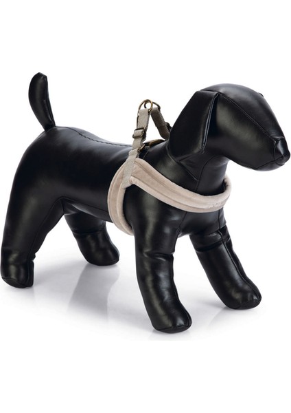 Köpek Göğüs Tasması, Velur, Gri, S, 20mm x 52cm