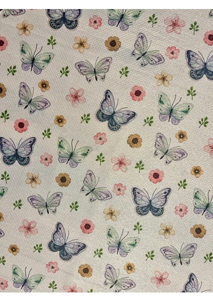 2'li Leke Tutmaz Sofra Bezi & Masa Örtüsü 150 x 150 cm Kelebek Desenli