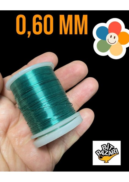 Bakır Çiçek Teli 0,60 mm - Takı Teli - Hobi Teli - 1 Makara