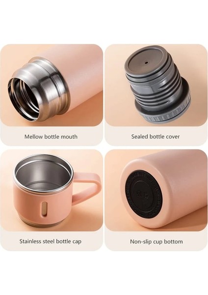 Kişiye Özel Isim Baskılı Paslanmaz Çelik Kutulu Bardaklı Termos Set 500 Ml (Pembe) fırsatları