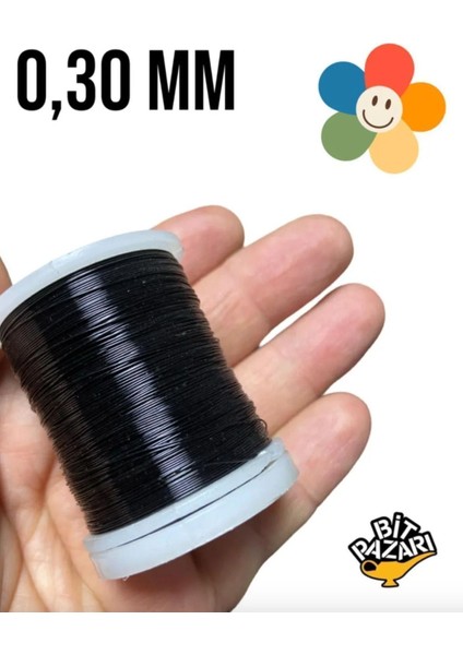 Filografi - Bakır Çiçek Teli 0,30 mm - Takı Teli - Hobi Teli - 1 Makara
