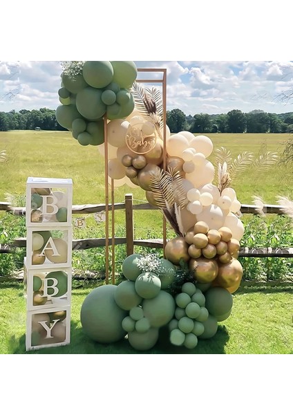 45 Adet Küf Yeşili & Altın Konfeti Balon Seti