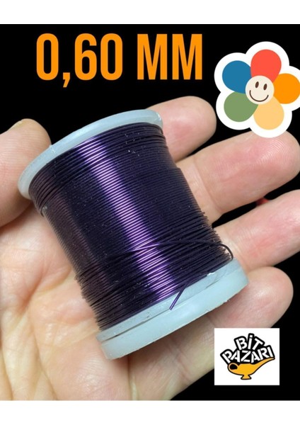 Bakır Çiçek Teli 0,60 mm - Takı Teli - Hobi Teli - 1 Makara