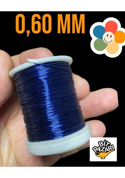 Bakır Çiçek Teli 0,60 mm - Takı Teli - Hobi Teli - 1 Makara