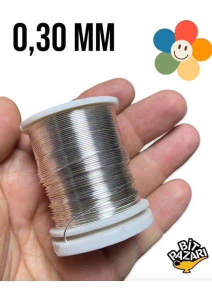 Filografi - Bakır Çiçek Teli 0,30 mm - Takı Teli - Hobi Teli - 1 Makara
