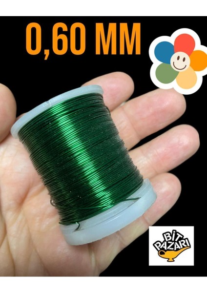 Bakır Çiçek Teli 0,60 mm - Takı Teli - Hobi Teli - 1 Makara