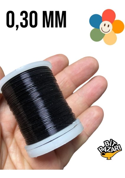 Bakır Çiçek Teli 0,30 mm - Takı Teli - Hobi Teli - 1 Makara - ( Ort 50 Metre )