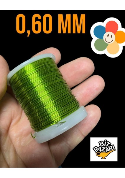 Bakır Çiçek Teli 0,60 mm - Takı Teli - Hobi Teli - 1 Makara