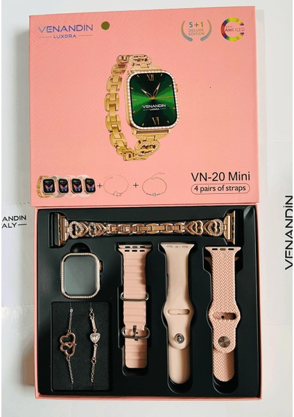 Nom Tekno / Venandin Vn 20 Mini 4 Kordon 2 Bilezik Kadın Akıllı Saatı