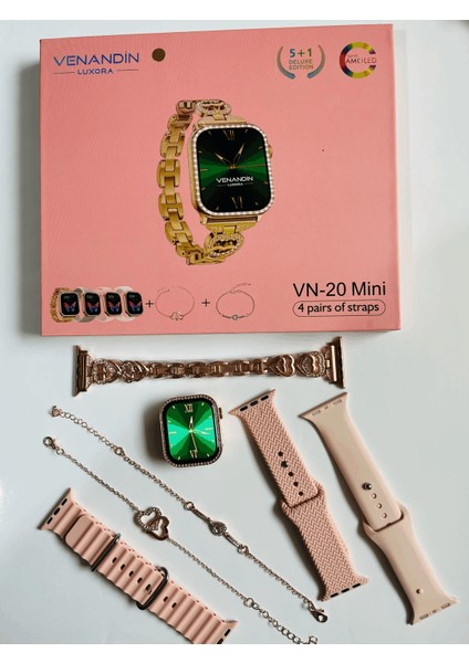 Nom Tekno / Venandin Vn 20 Mini 4 Kordon 2 Bilezik Kadın Akıllı Saatı