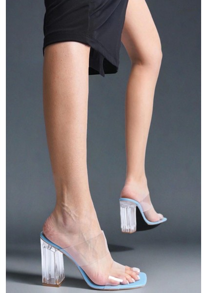 Kadın Moda Şeffaf Topuklu Terlik Şık ve Zarif Abiye Ayakkabı fiyatları