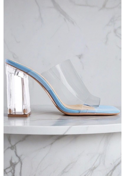 Kadın Moda Şeffaf Topuklu Terlik Şık ve Zarif Abiye Ayakkabı modelleri