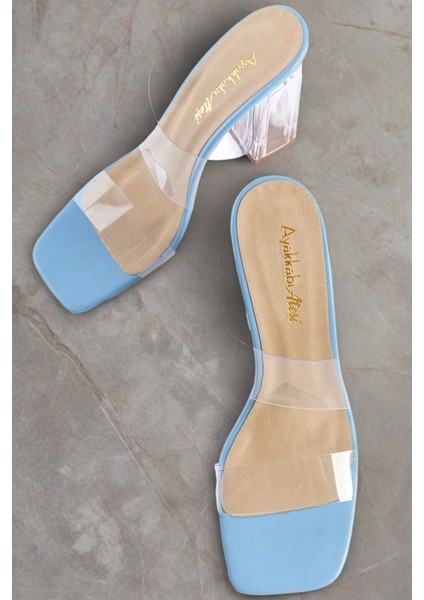 Kadın Moda Şeffaf Topuklu Terlik Şık ve Zarif Abiye Ayakkabı fırsatları