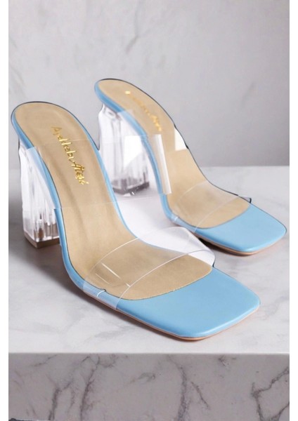 Kadın Moda Şeffaf Topuklu Terlik Şık ve Zarif Abiye Ayakkabı indirimleri