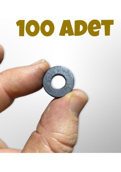 100 Adet Delikli Magnet & Maket & Hobi Işleri Için Mıknatıs - ( 17MM x 3mm )