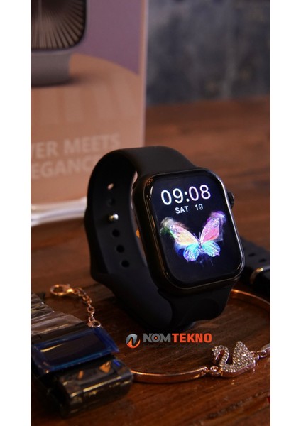 Nom Tekno / Venandin NOVA10 Mini Akıllı Saat(3 Kordon+Kuğu Bilezik)