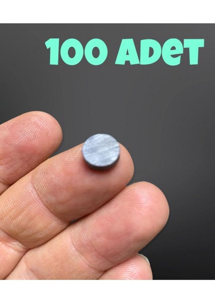 100 Adet Magnet & Maket & Hobi Işleri Için Mıknatıs - ( 10MM x 2mm - 1cm Çap 2mm Kalınlık )