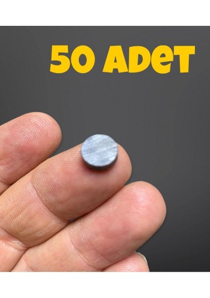 50 Adet Magnet & Maket & Hobi Işleri Için Mıknatıs - ( 10MM x 2mm - 1cm Çap 2mm Kalınlık )