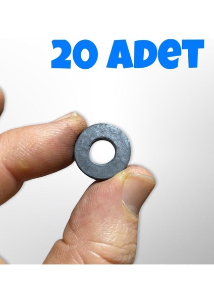 20 Adet Delikli Magnet & Maket & Hobi Işleri Için Mıknatıs - ( 17MM x 3mm )