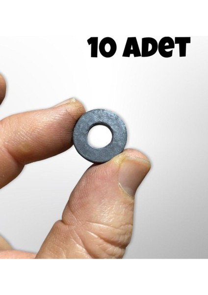 10 Adet Delikli Magnet & Maket & Hobi Işleri Için Mıknatıs - ( 17MM x 3mm )