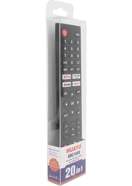 Huayu Kl URC1699 20 In 1 Netflıx- Youtube- Prıme Vıdeo Tuşlu Unıversal Lcd-Led Tv Kumanda (K0)