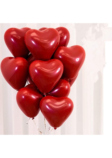 Lateks Kırmızı Kalpli 10'' 25 cm Balon