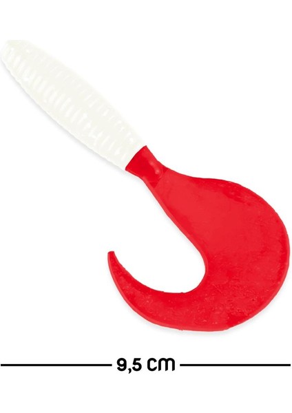 Silikon kurt sahte yem - 95mm - kırmızı/beyaz - yumy (460-o-18095)